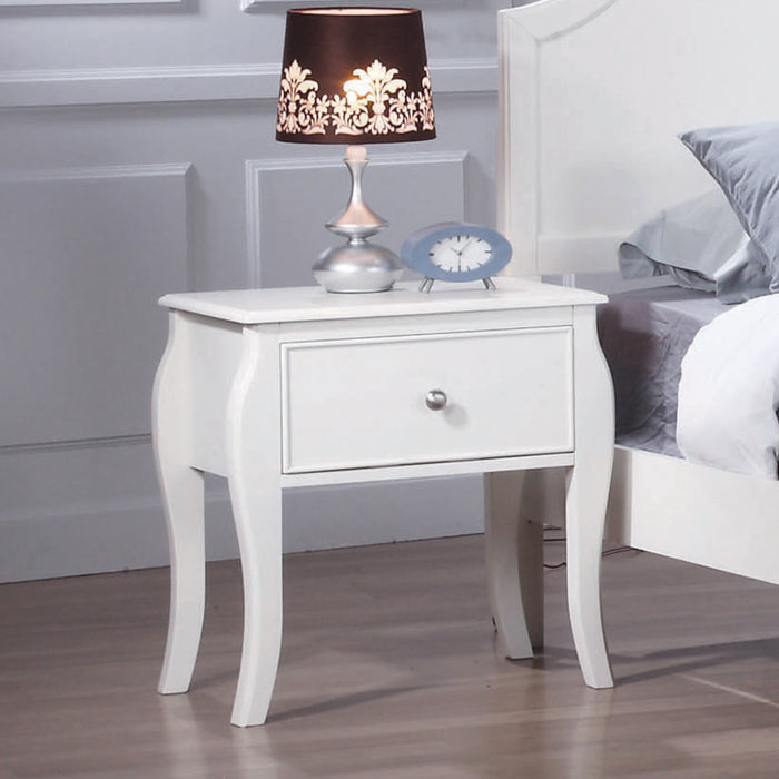 Dominique Collection Night Stand  White Finish