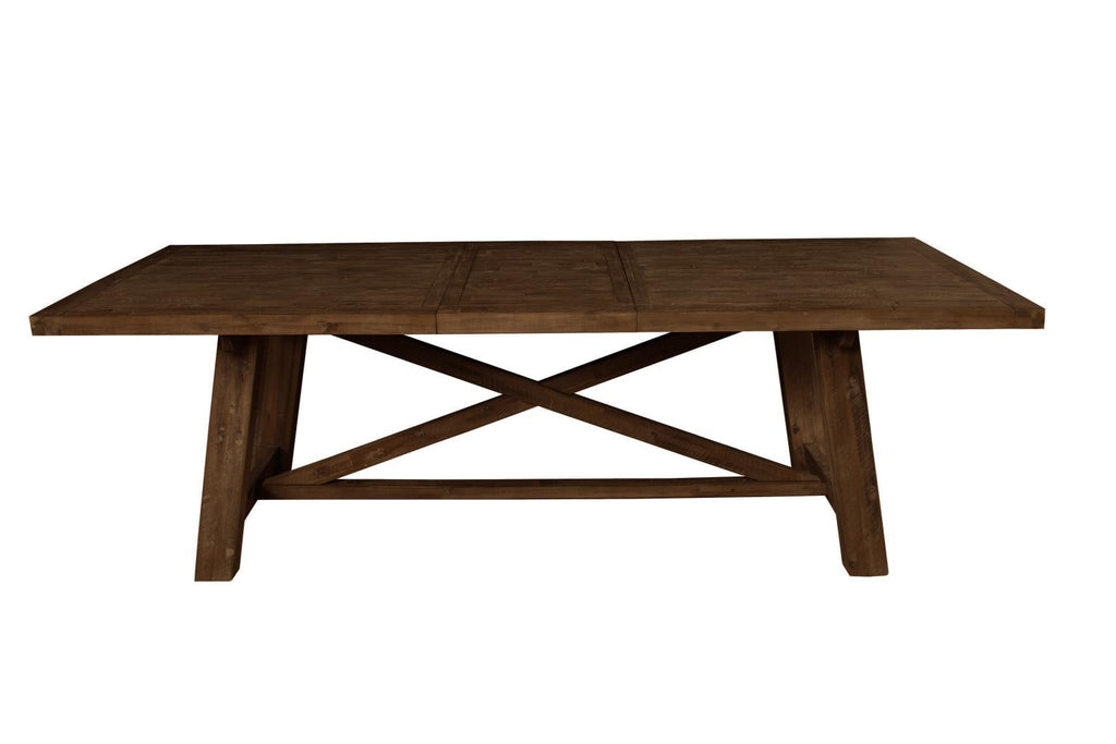 Newberry Rectangular Trestle Dining Table - Medium Brown