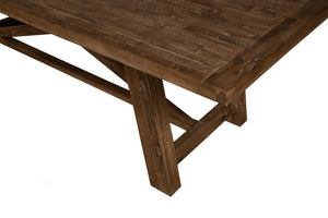 Newberry Rectangular Trestle Dining Table - Medium Brown