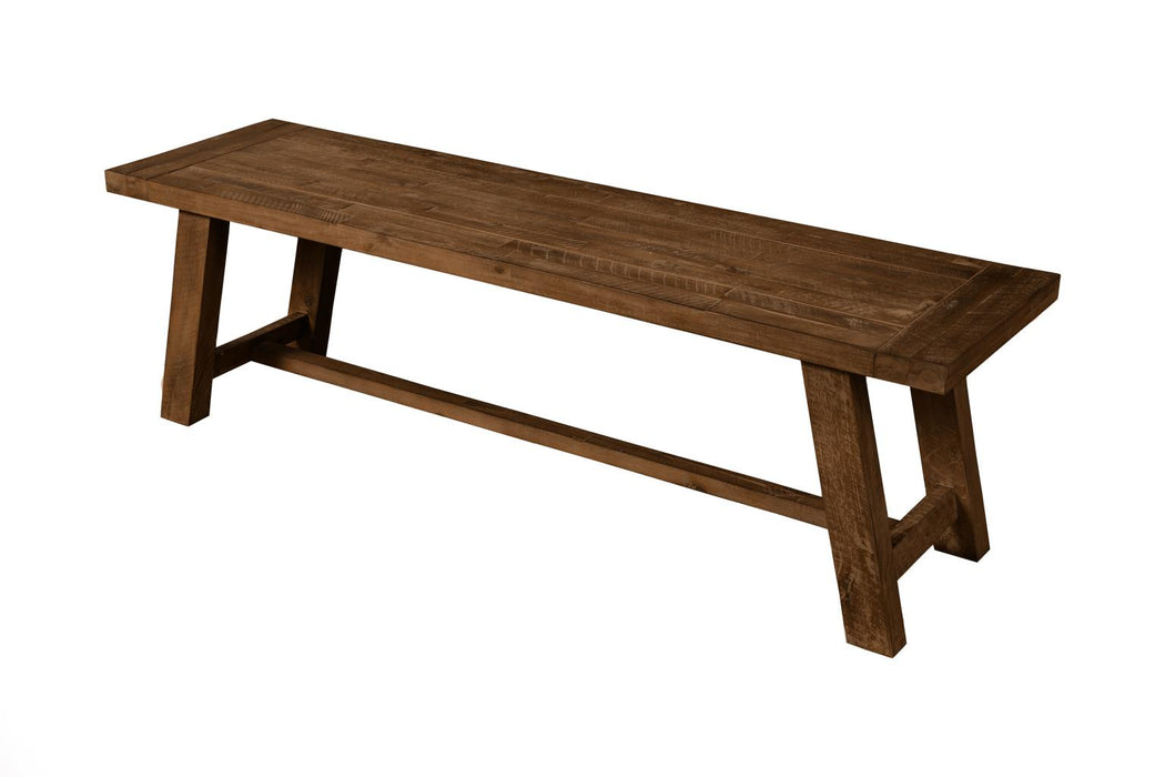 Newberry Trestle Dining Bench - Medium Brown