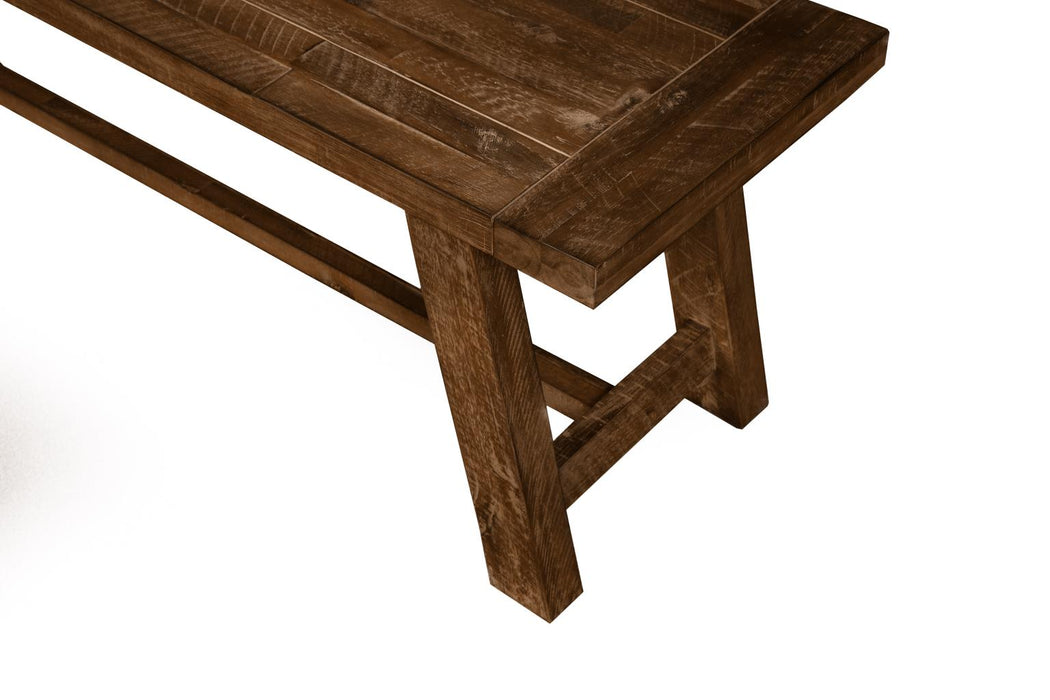 Newberry Trestle Dining Bench - Medium Brown