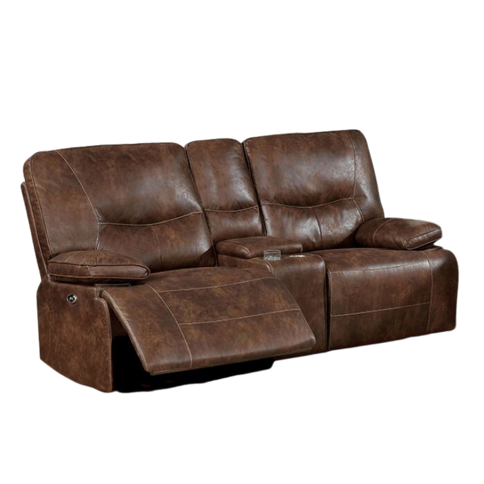Chantoise Collection Power Reclining Loveseat - Brown