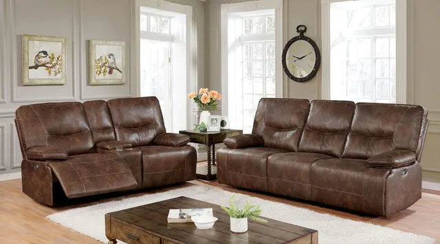Chantoise Collection Power Reclining Loveseat - Brown