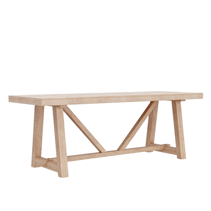 Raquel Farmhouse 84" Rectangular Dining Table - Natural