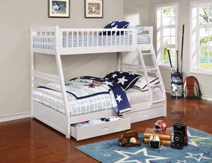 Ashton Collection Twin Over Full Bunk Bed w/Drawers (Multiple Finishes)