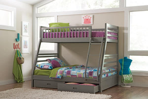 Ashton Collection Twin Over Full Bunk Bed w/Drawers (Multiple Finishes)