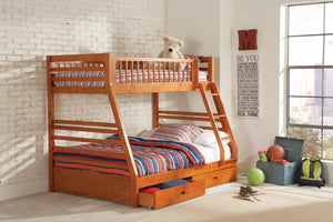 Ashton Collection Twin Over Full Bunk Bed w/Drawers (Multiple Finishes)