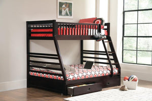 Ashton Collection Twin Over Full Bunk Bed w/Drawers (Multiple Finishes)