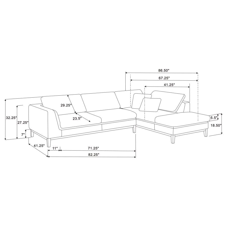 Persia Sectional - Charcoal Gray