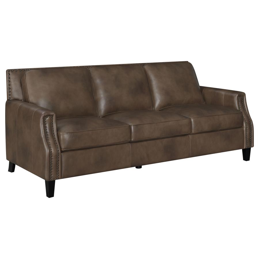 Leaton Leather Sofa - Brown