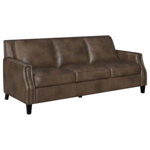 Leaton Leather Sofa - Brown