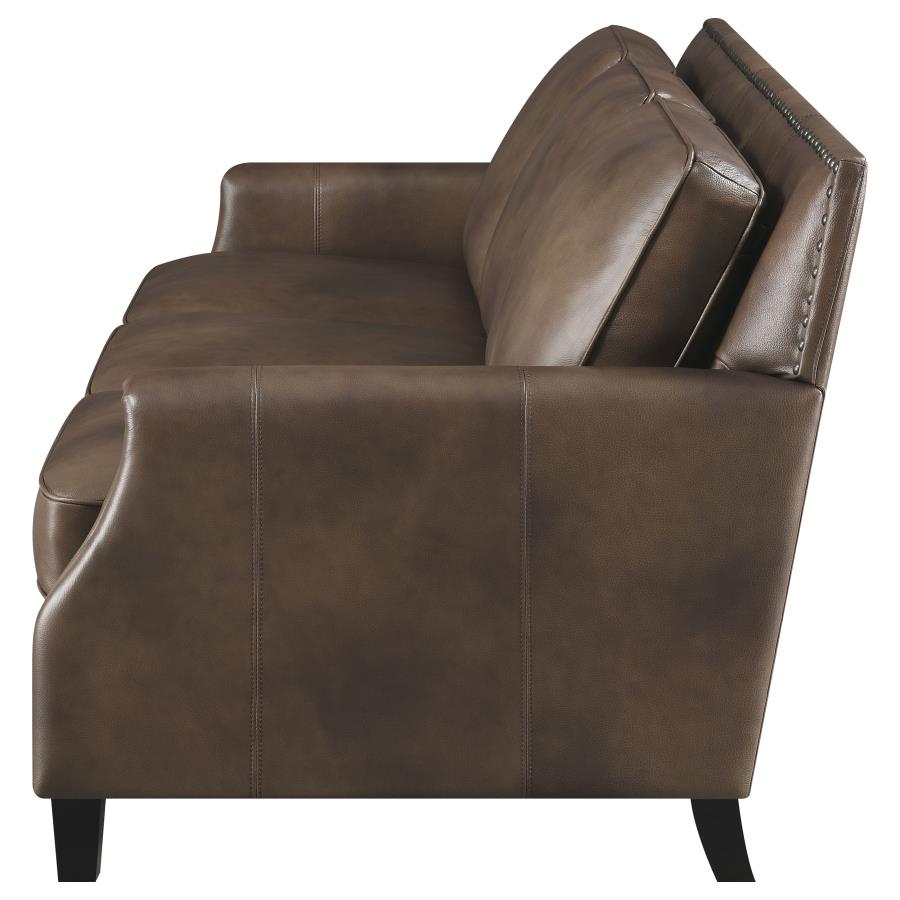 Leaton Leather Sofa - Brown
