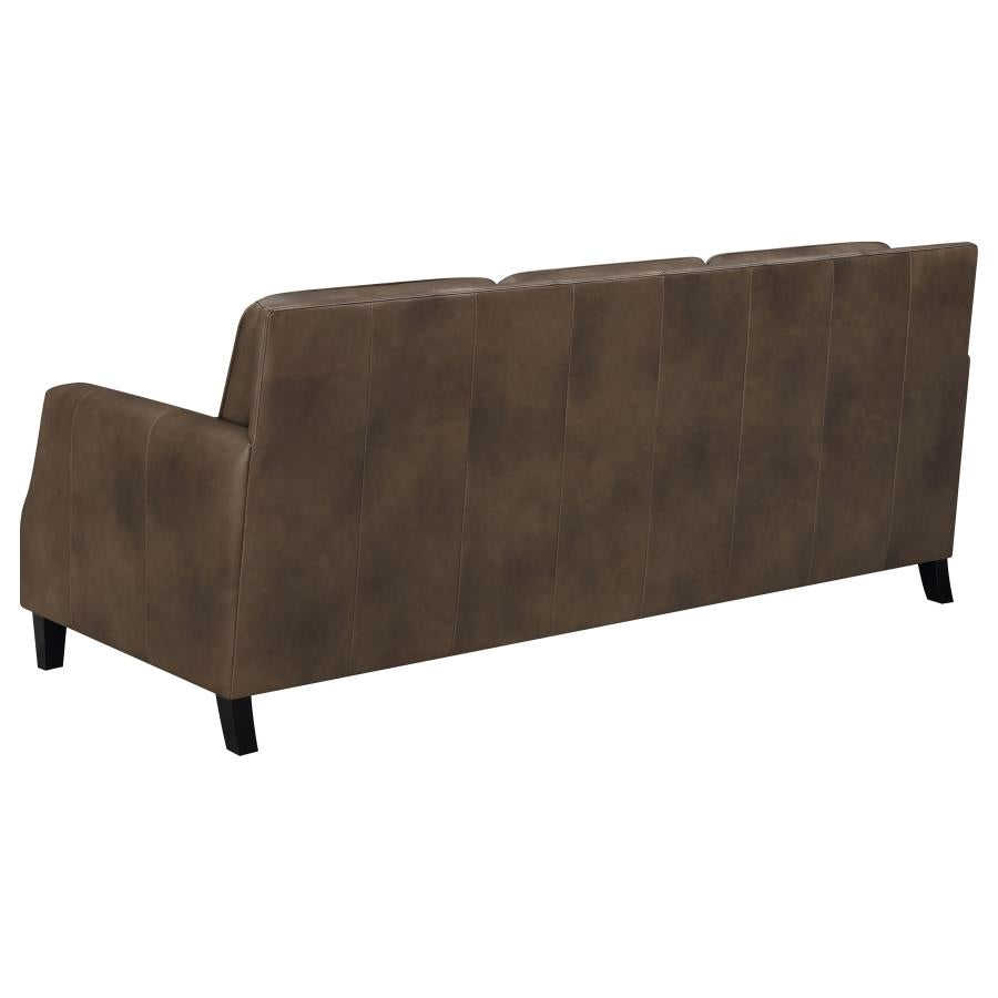 Leaton Leather Sofa - Brown