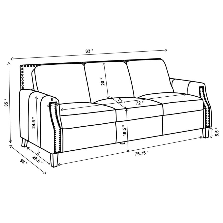 Leaton Leather Sofa - Brown