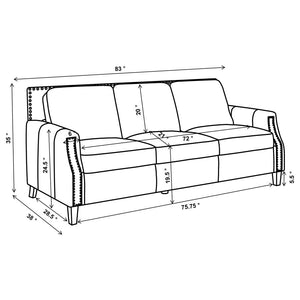 Leaton Leather Sofa - Brown