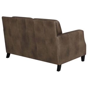 Leaton Leather Loveseat - Brown