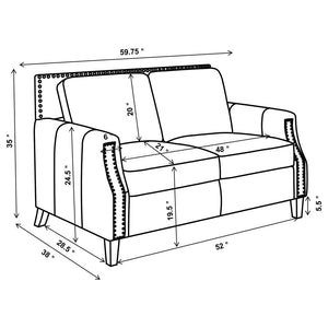 Leaton Leather Loveseat - Brown