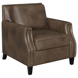Leaton Leather Chair - Brown