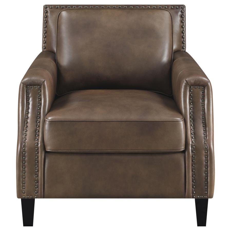 Leaton Leather Chair - Brown