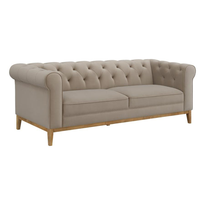 Sandrine Chesterfield Style Sofa - Camel Velvet