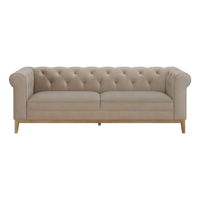 Sandrine Chesterfield Style Sofa - Camel Velvet