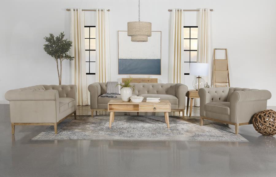Sandrine Chesterfield Style Sofa - Camel Velvet