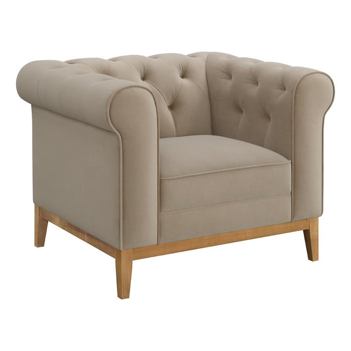 Sandrine Chesterfield Style Club Chair - Camel Velvet