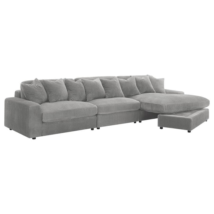 Blaine 3 Pc Reversible Sectional - Fog Gray