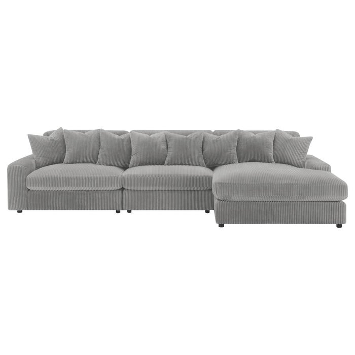 Blaine 3 Pc Reversible Sectional - Fog Gray