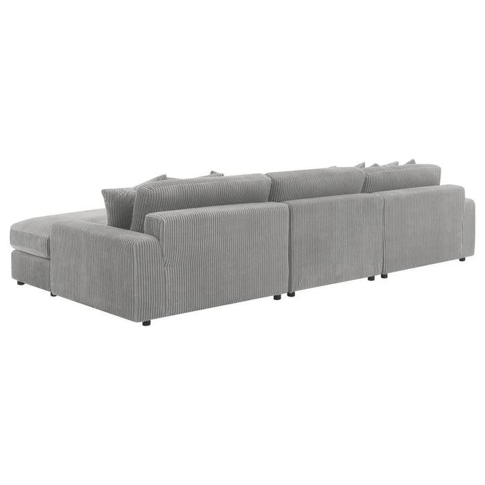 Blaine 3 Pc Reversible Sectional - Fog Gray