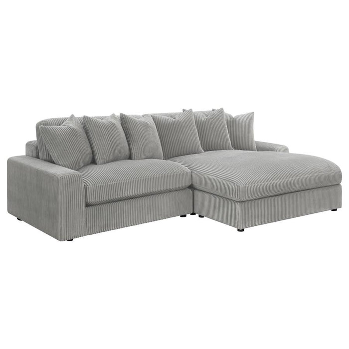 Blaine 3 Pc Reversible Sectional - Fog Gray