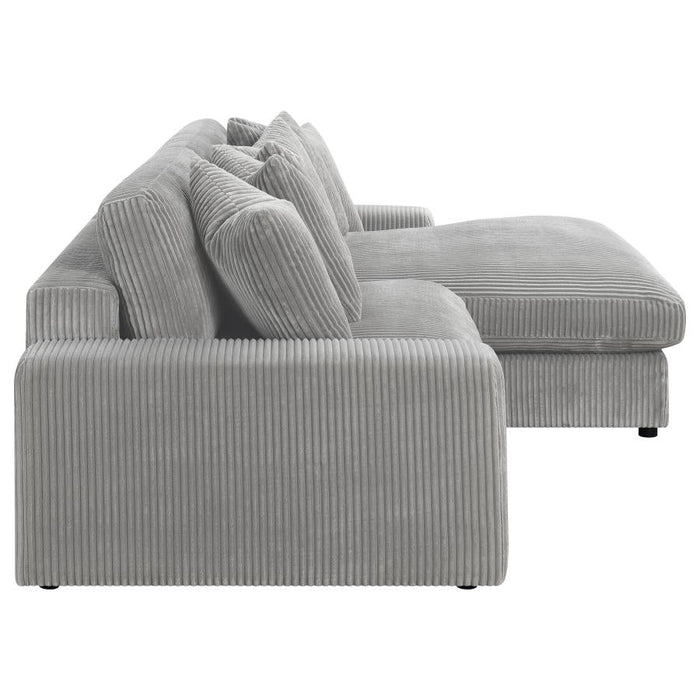 Blaine 3 Pc Reversible Sectional - Fog Gray