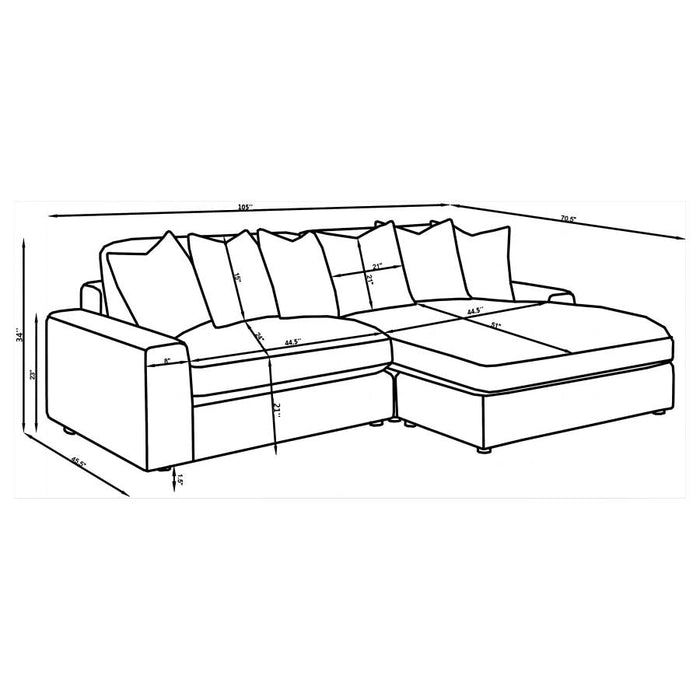 Blaine 2 Pc Sectional - Fog Gray