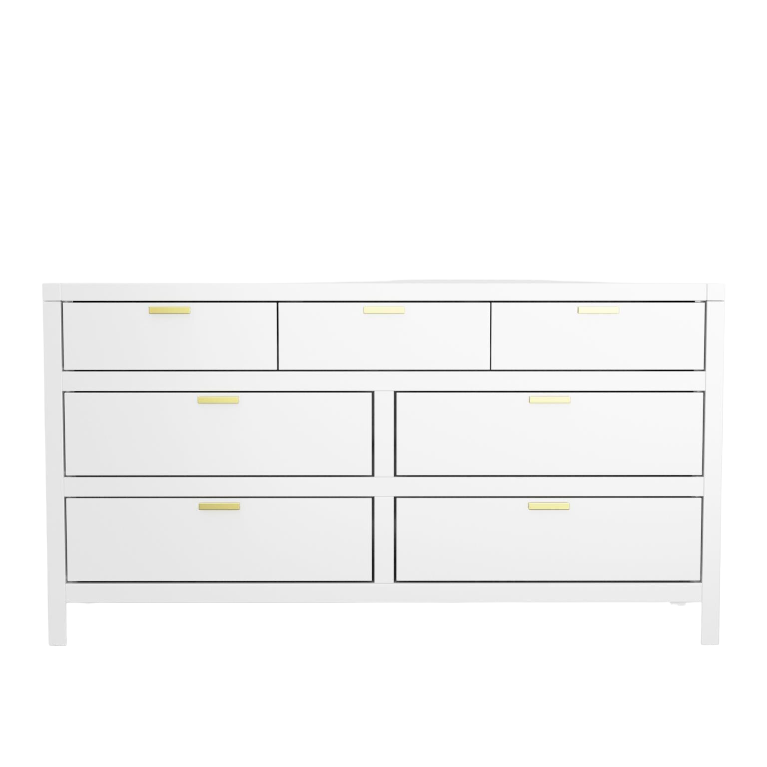 Carmel Collection Seven Drawer Dresser - White