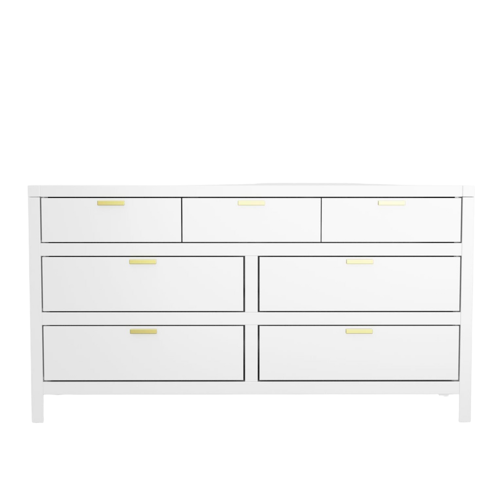 Carmel Collection Seven Drawer Dresser - White