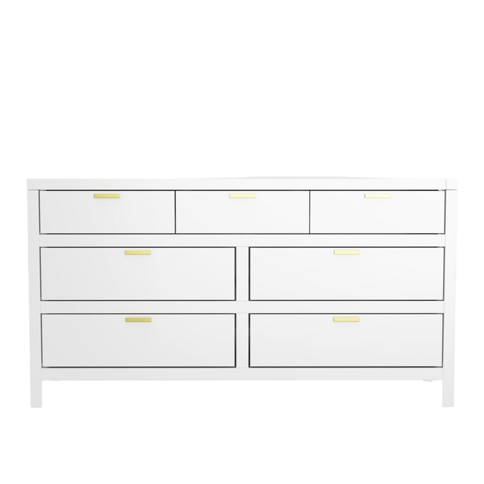 Carmel Collection Seven Drawer Dresser - White