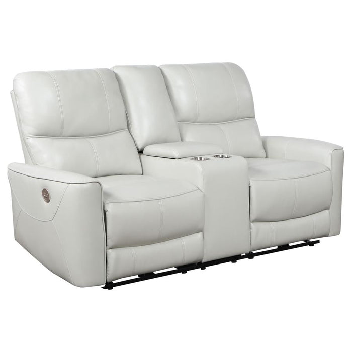 Greenfield Power Reclining Console Loveseat - Ivory