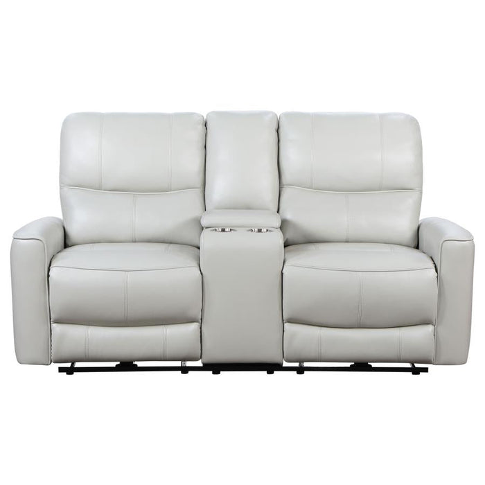 Greenfield Power Reclining Console Loveseat - Ivory
