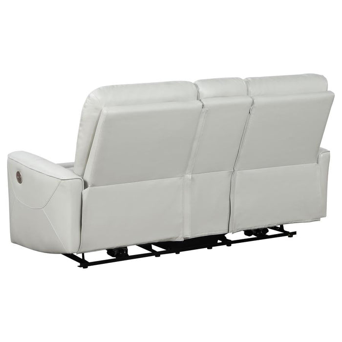 Greenfield Power Reclining Console Loveseat - Ivory