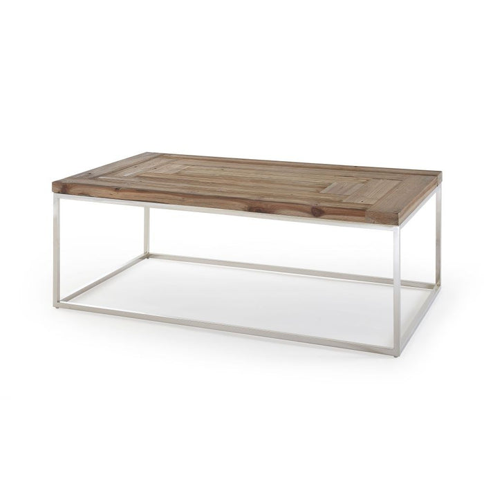 Ace Collection Coffee Table - Reclaimed Wood/Stainless Steel