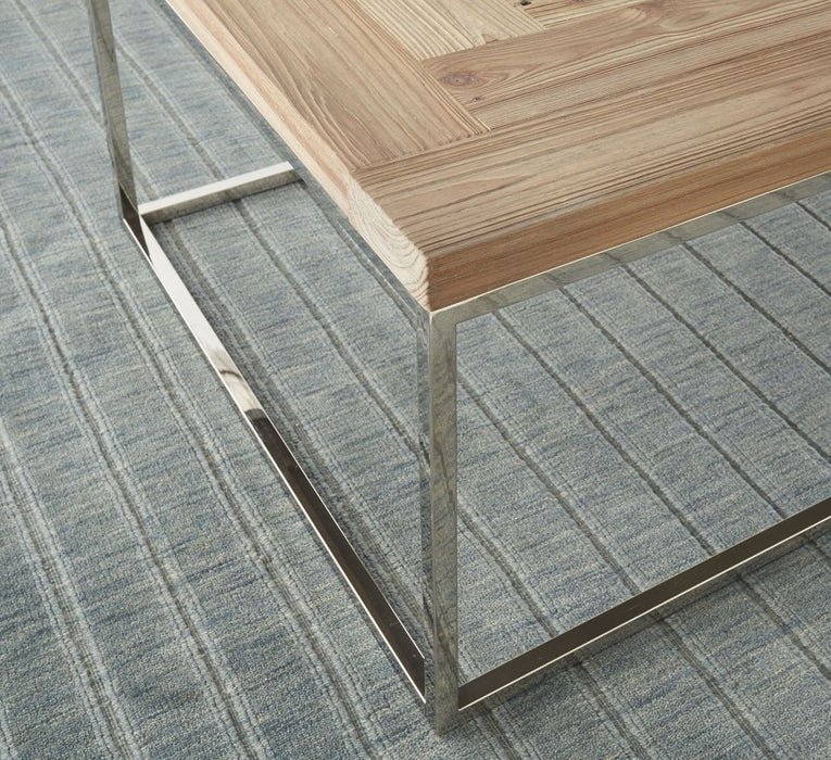 Ace Collection End Table - Reclaimed Wood/Stainless Steel