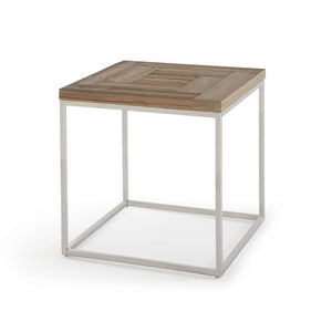 Ace Collection End Table - Reclaimed Wood/Stainless Steel