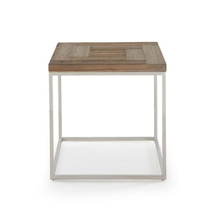 Ace Collection End Table - Reclaimed Wood/Stainless Steel