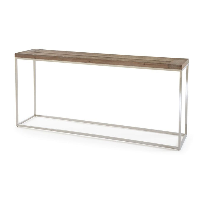 Ace Collection 67" Console Table - Reclaimed Wood/Stainless Steel
