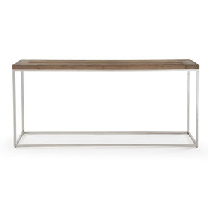 Ace Collection 67" Console Table - Reclaimed Wood/Stainless Steel