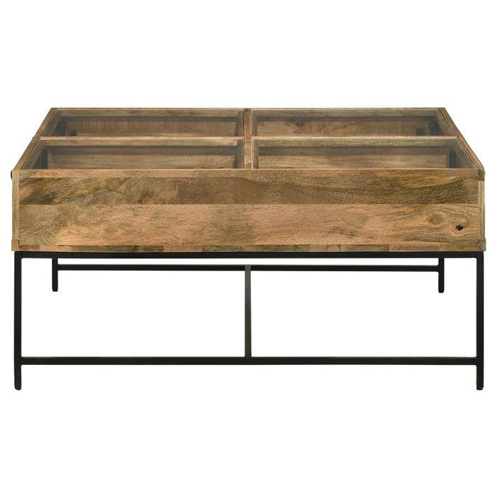 Stephanie Glass Top Storage Coffee Table