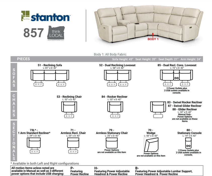 Stanton 857 Power Recliner