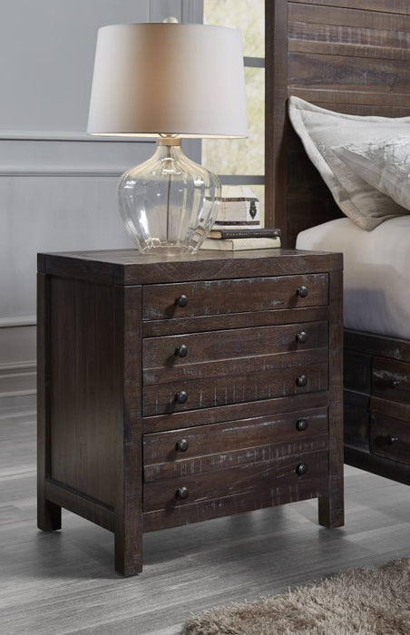 Townsend Collection Three Drawer Nightstand - Java Finish