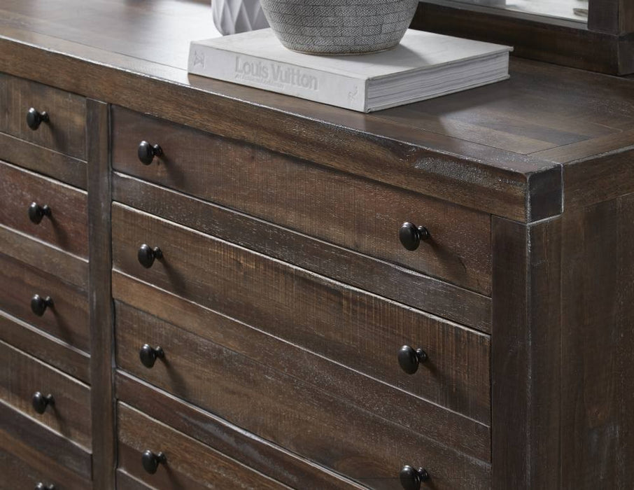 Townsend Collection Eight Drawer Dresser - Java Finish