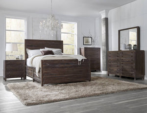 Townsend Collection Queen Storage Bed - Java Finish